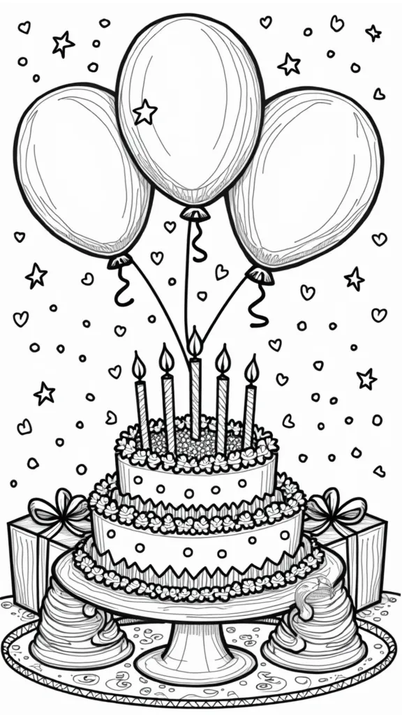 birthday adult coloring pages